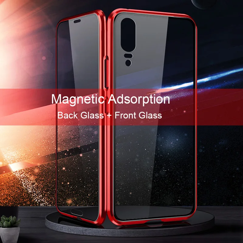 360 градусов полный магнитный ударопрочный чехол для huawei P20 Pro Передняя Задняя