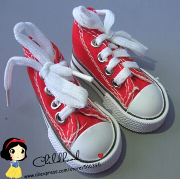 Red A 7,5 см кукольная обувь Джинсовая парусиновая мини-игрушка обувь 1/4 BJD для русского украшения кукла ручной работы Sneackers обувь для кукла Шэрон - Цвет: Red A