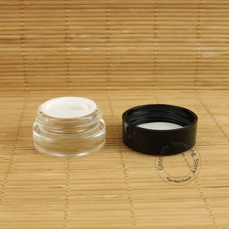 Оптовая продажа 85 шт./лот стеклянная зеркальная банка для крема с пластиковой