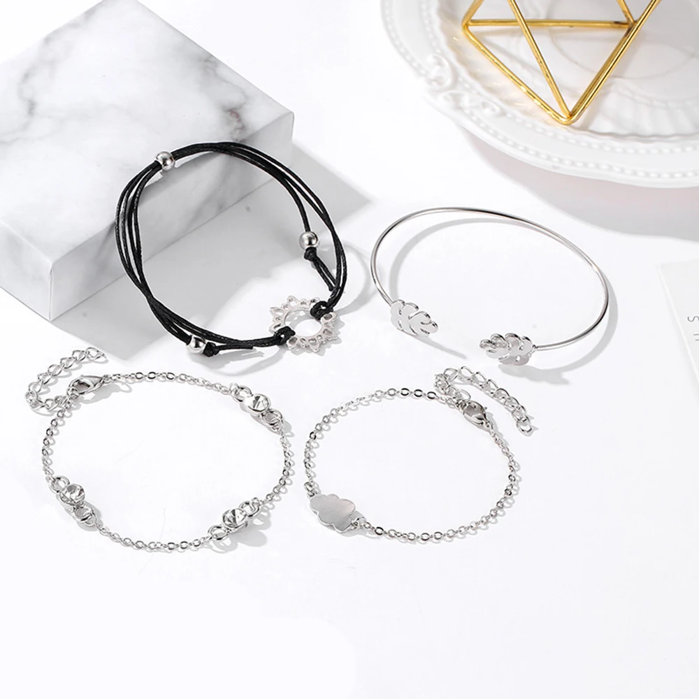 Женский браслет на запястье золотой 4 шт./компл. 2019|Браслеты| |