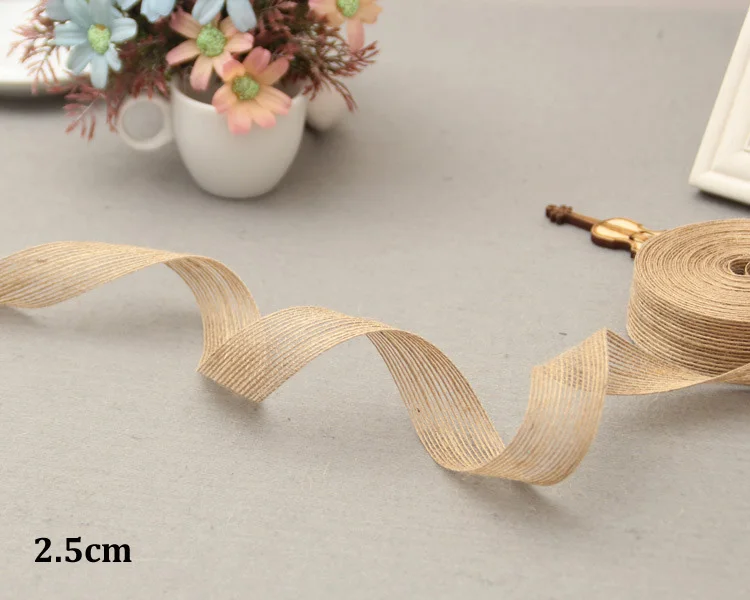 5M Длина натуральная винтажная джутовая Мешковина лента DIY свадебный пояс ремень
