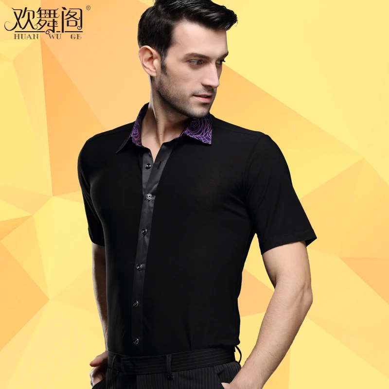 Мужская Новая танцевальная одежда для взрослых с короткими рукавами Бальных