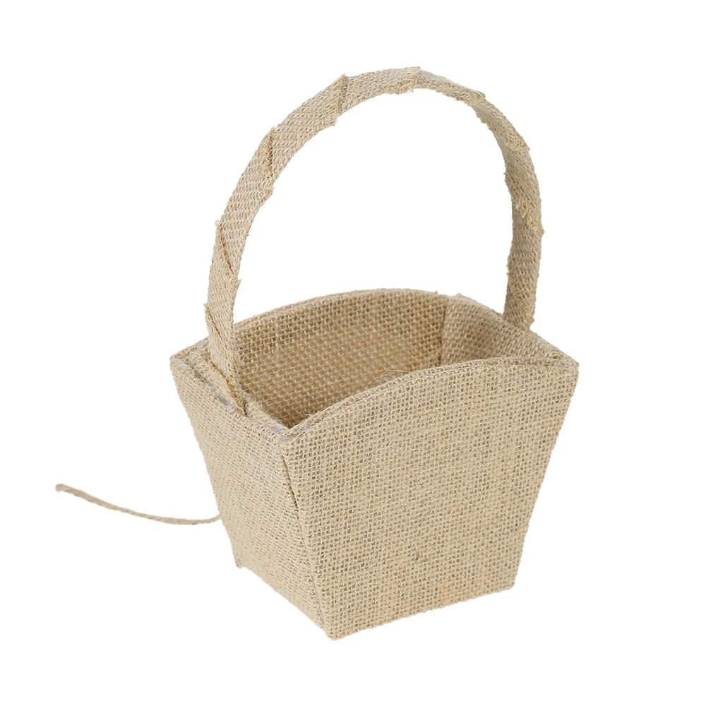 Свадебная корзина для цветочницы s винтажный свадебный из грубой мешковины