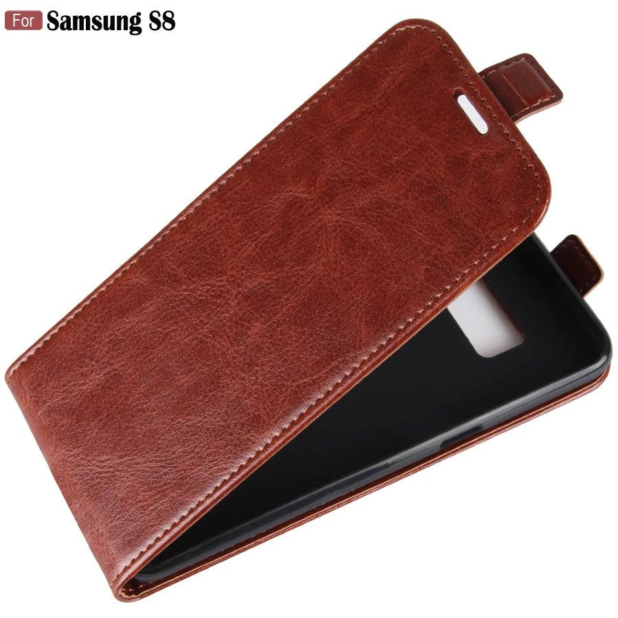 

JFVNSUN For Samsung S8 Case Retro Leather Silicone Card Slot Vertical Flip Case on For SAMSUNG Galaxy S8 Cover Fundas Phone Bag