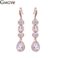 gmgyq 2018 new fashion luxury style beautiful earrings for women sweety fashion elegant cubic zirconia jewelry