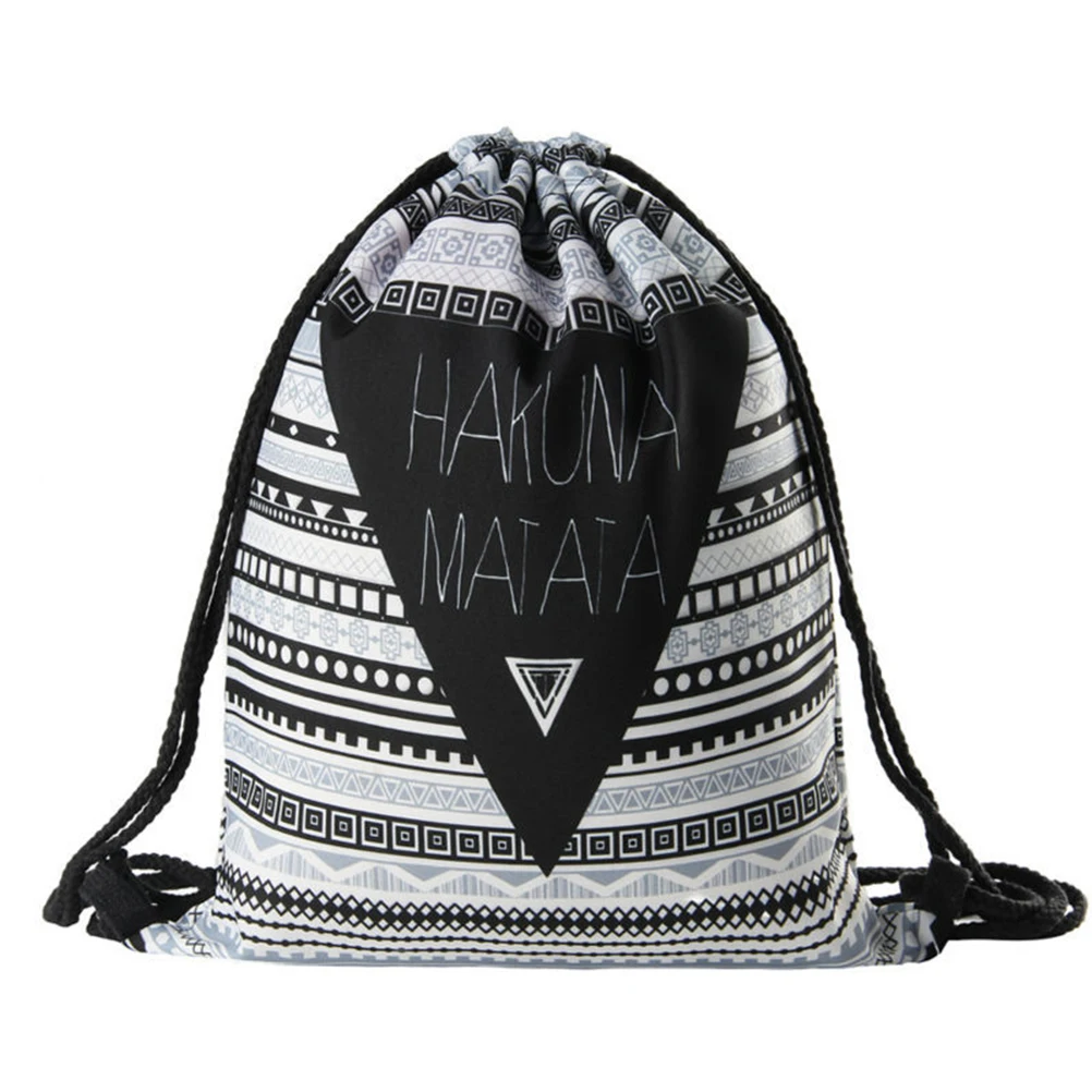 Drawstring Рюкзак Для женщин геометрический 3D Печать Путешествия Softback сумка кисет