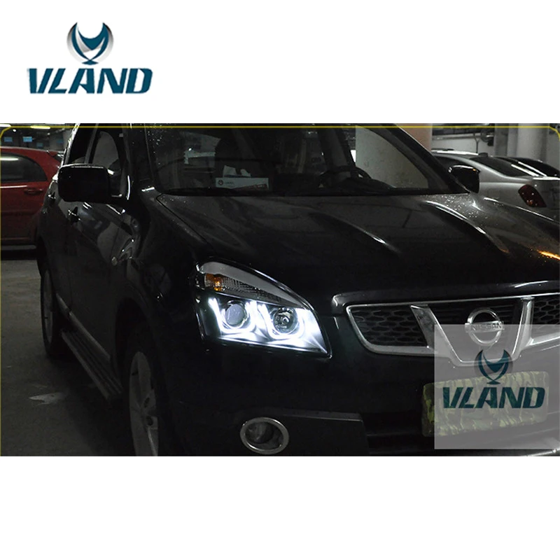 Фара VLAND Factory для Nissan Qashqai LED фары 2011 2012 2013 2014 с DRL H7 ксеноновым светом галогеновой лампы.