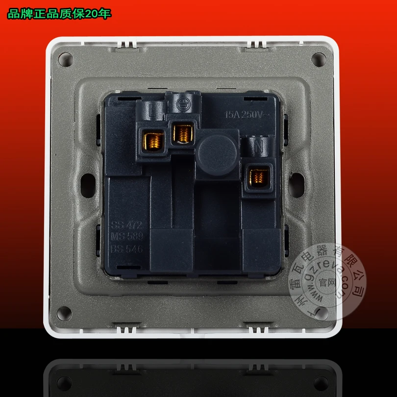 15A три круглые розетки с индикатором выключатель света плюс розетка белый