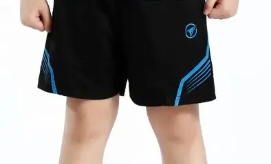 Blue Shorts Детская/Женская/Мужская теннисная рубашка, футболка для бадминтона, черные молодежные комплекты, настольные теннисные шорты, семейные универсальная мужская Спортивная футболка униформы - Цвет: Blue Shorts
