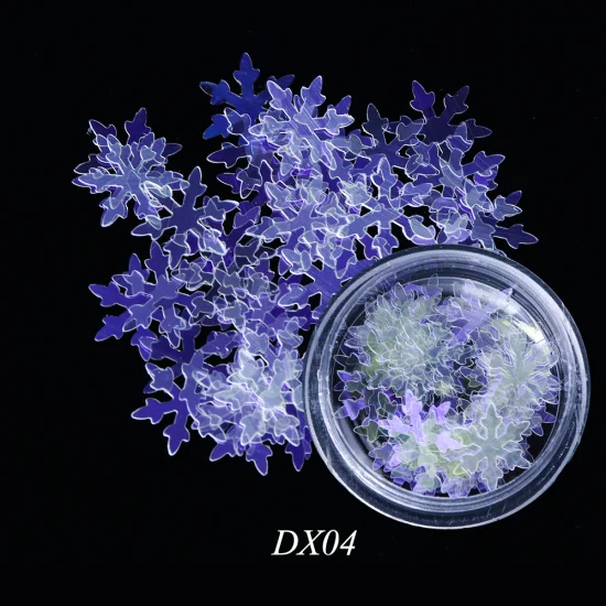 DX04 1 коробка 3D с голографическим блеском Блестки для нейл Арта(искусство украшения ногтей) пайетки снежинки дизайн блестки лазерные украшения Рождественский Маникюр TRDX01-06 - Цвет: DX04