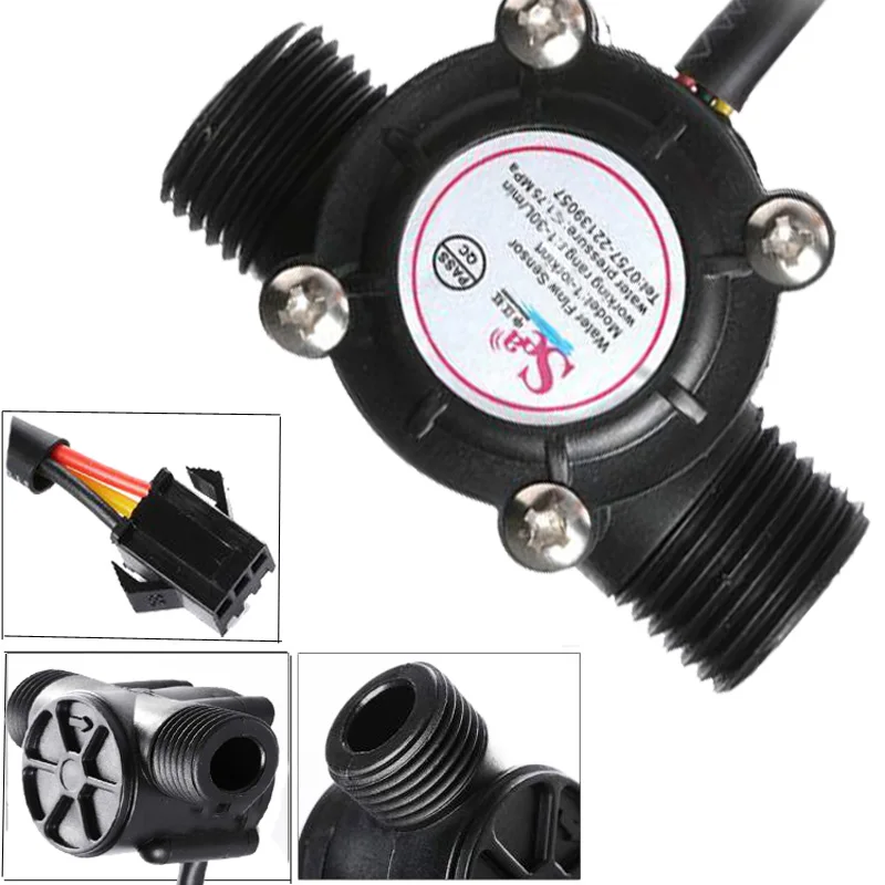 

DN15 pipe G 1/2'' flow sensor hall Flowmeter , flow meter Control Water 1-30L/min tools flow meter controller