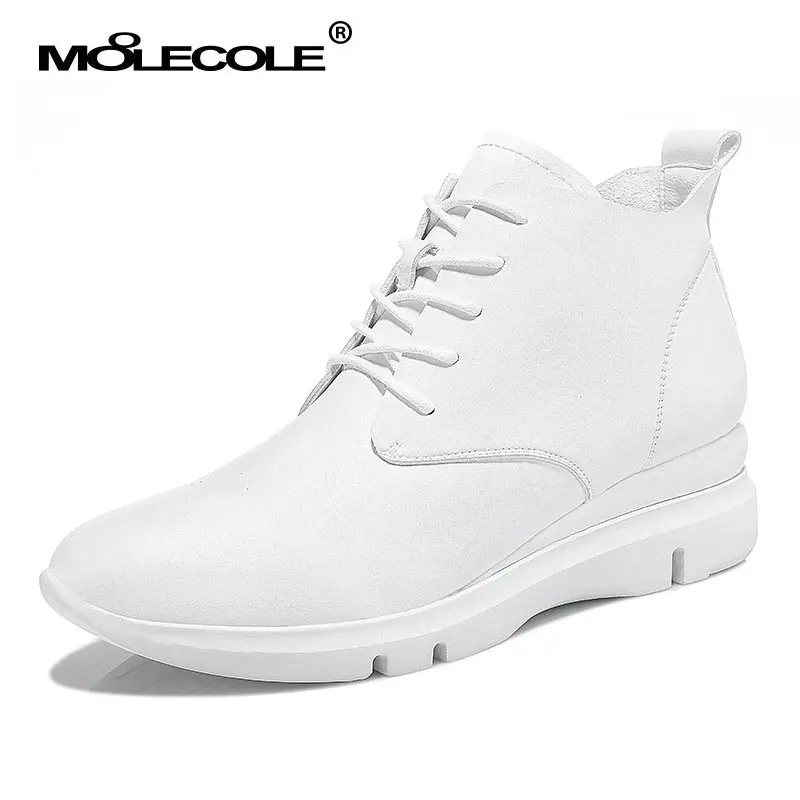 2016 Новый Женщины ИСКУССТВЕННАЯ Кожа Ботильоны Удобная Высота Увеличение белый и