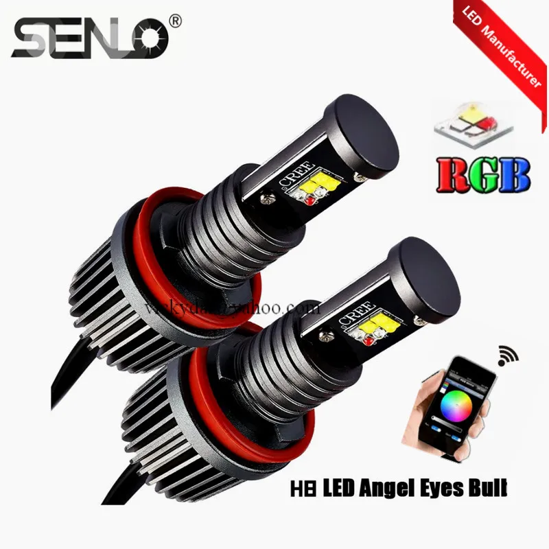 Многоцветное Изменение wifi rgb h8 e92 angel eye 30 Вт Кольцо halo RGBW для bmw E60 E61 E63 E70 X5 E71 X6 E90 E91 E92