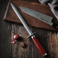 hezhen knife sharpener rod kitchen knife accessories high carbon stainless steel sharpener stick knife grinder rosewood handle