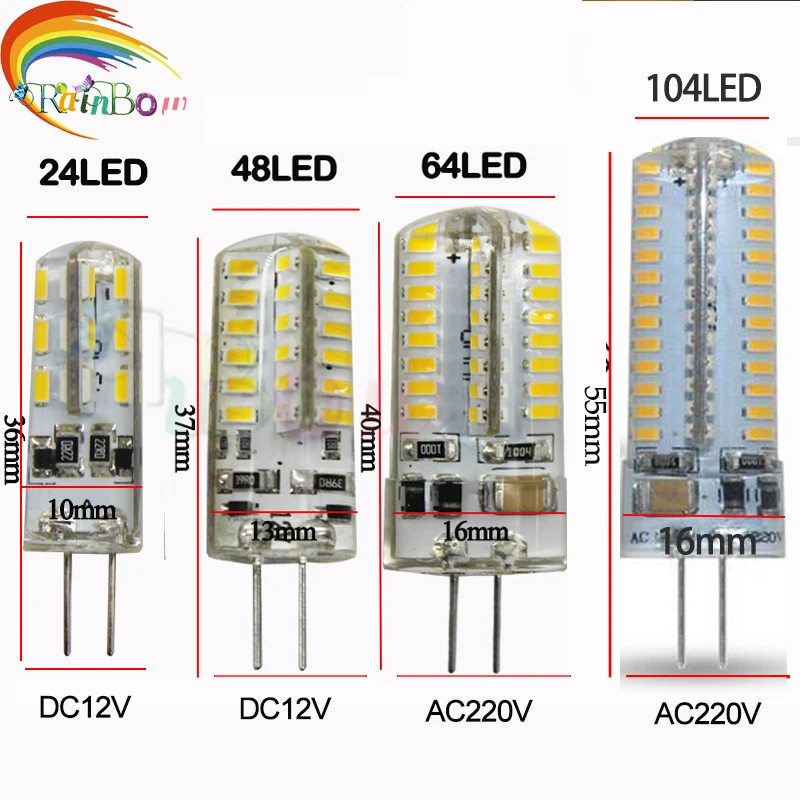 G4 3014 Светодиодный светильник светодиодный лампы 3 Вт 6 DC12V 220V затемнения 360 Угол
