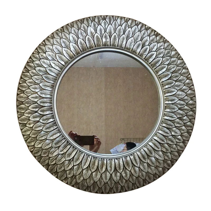 European Mirror Antique round Bathroom Feather Shape Decoration wall bathroom sinks mirror | Обустройство дома