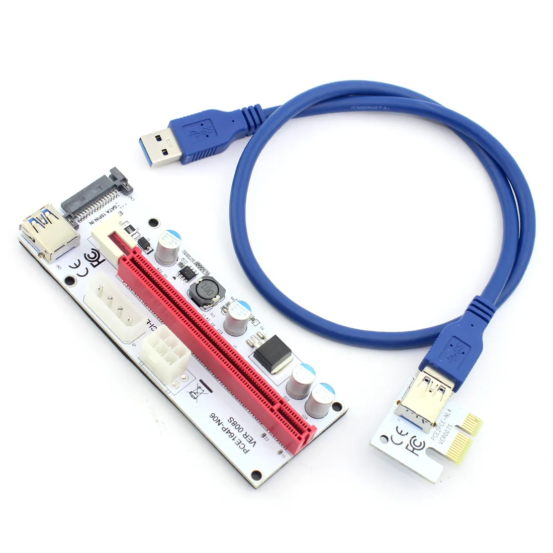 Удлинительный Кабель USB3.0 60 см PCIE 1X к 16X для видеокарты с несколькими портами