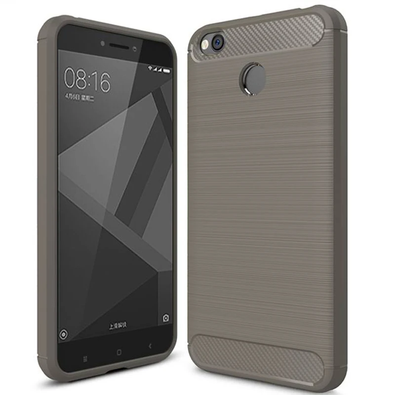 360 полный защитный чехол для Xiaomi Redmi 4X роскошный мягкий из углеродного волокна и