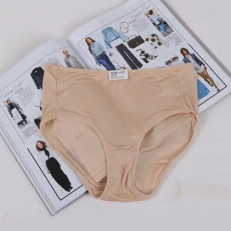 Beige Guiyi, 9 цветов, для девушек,, натуральный шелк, кружево, сексуальное, романтичное нижнее белье, фиолетовое, для молодых девушек, нижнее белье, сумка, бедра, средняя посадка, трусы, штаны - Цвет: Beige