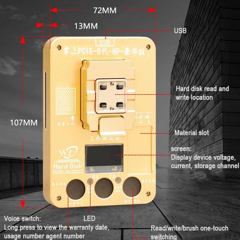 WL PCIE NAND Программист NAND тестовое приспособление для iPhone X 8 P 8 7 P 7 6SP 6 6 P SE 5 Оборудование для ремонта жесткого диска