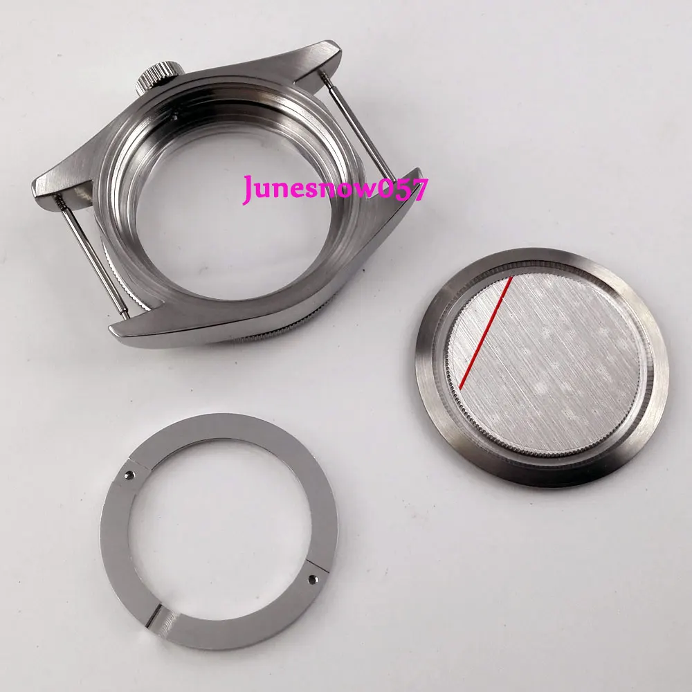 41 мм красная вставка ободок часы с сапфировым стеклом чехол подходит ETA 2836