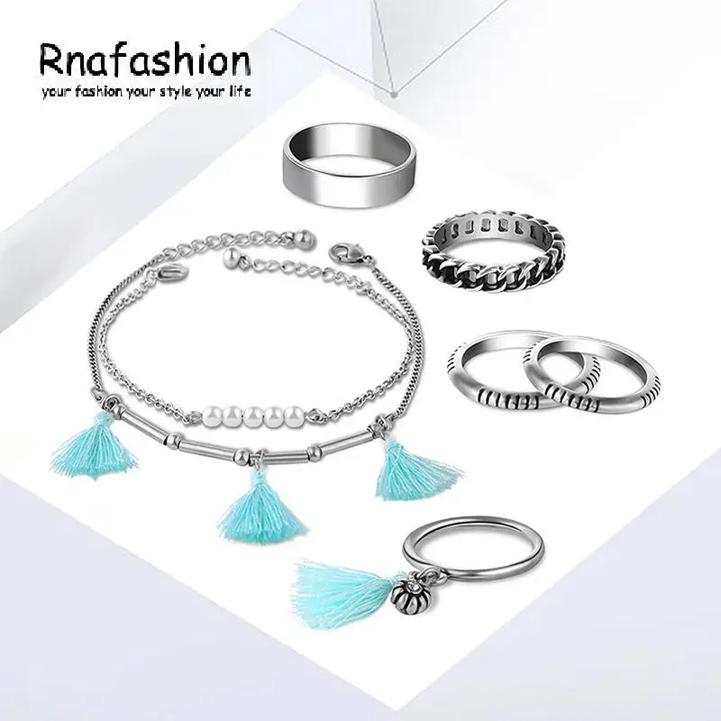 RNAFASHION ювелирные изделия Модные свадебные наборы Свадебный браслет кольцо для