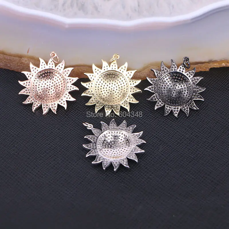 

10 Strands Fashion Jewelry CZ Cubic Zirconia Flower Pendant Necklaces for Women