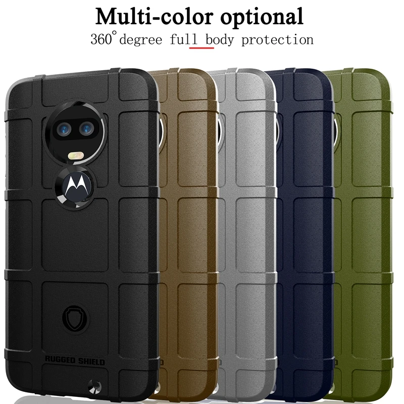 Shockproof Rubber Case For Motorola Moto G6 G7 Plus Z3 Z4 Play Force Army Green Phone Cover |
