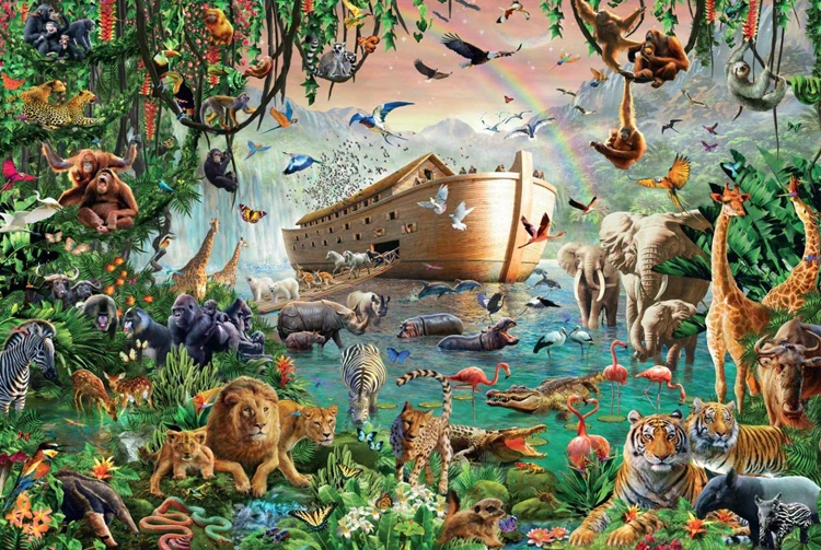 PUZZLE 1000 PIECES MOMEMO Ноев ковчег И Животные головоломки 1000 штук деревянные головоломки взрослых декомпрессии головоломка игра игрушки для детей Подарки - Цвет: PUZZLE 1000 PIECES
