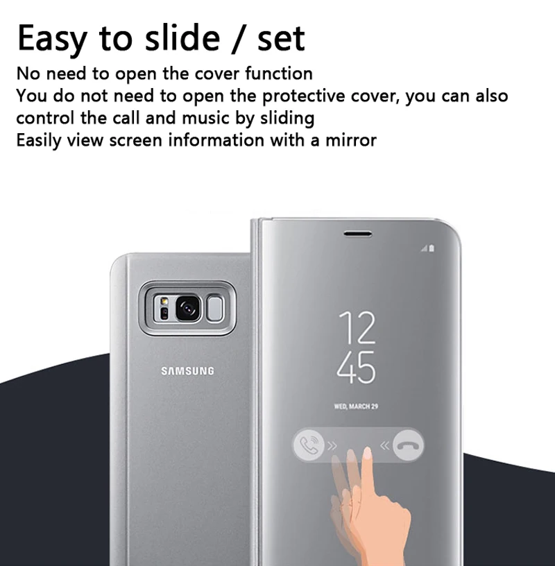 Оригинальный зеркальный чехол для Samsung прозрачный телефона EF ZG955 Galaxy S8 + S8Plus SM G955