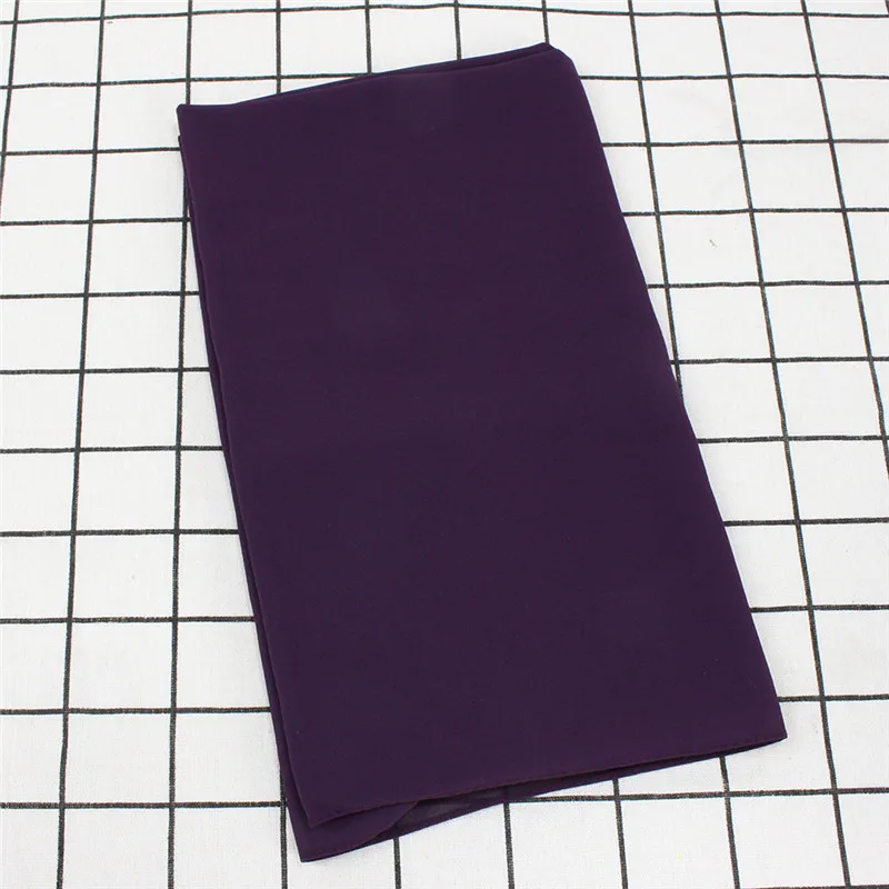 Purple Роскошный мягкий шифоновый мусульманский хиджаб под шарф, простой мусульманский шарф, женская накидка, Женский арабский головной платок, мгновенный тюрбан 170*75 см - Цвет: Purple