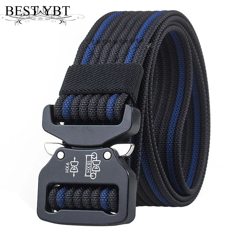 Best YBT Unisex belt new high quality Quick release Alloy Insert buckle Men outdoor casual sport and Women Nylon | Аксессуары для