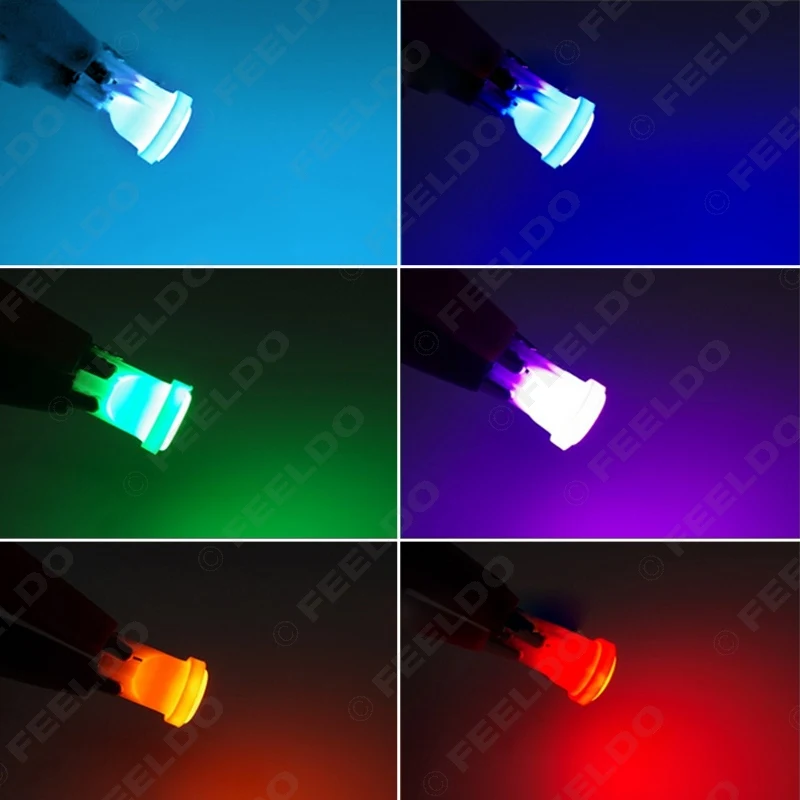 FEELDO 50 шт. Автомобильная T10 194 COB W5W 6-LED клиновидная дверная боковая интерьерная