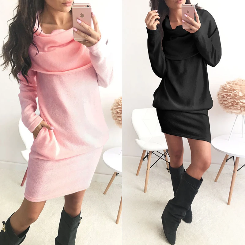 Новинка 2016 весеннее и осеннее женское кашемировое платье-свитер с бантом цельное