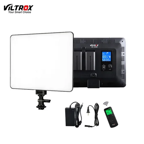 Белый Viltrox VL-200 Pro беспроводной дистанционный светодиодный студийный светильник для видеостудии, Тонкий двухцветный Диммируемый+ адаптер переменного тока+ Аккумулятор для видеокамеры - Цвет: Белый