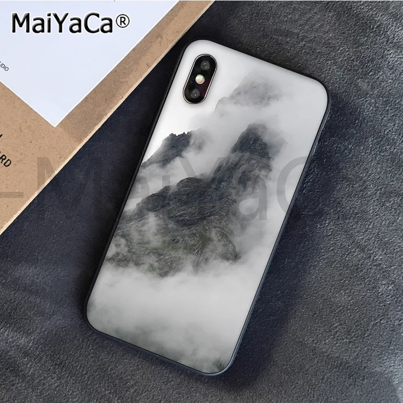 Чехол для телефона MaiYaCa Mountain Peak Forest Snow mountain с белым дымом iphone SE 2020 11 pro 6S 6plus 7 8 Plus X Xs