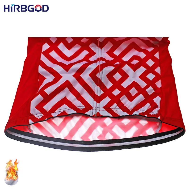 HIRBGOD Woman New Long Sleeve Cycling Jersey Winter Fleece Red Bike Clothing Warm Windproof MTB Bicycle Coat Jacket HK131 |