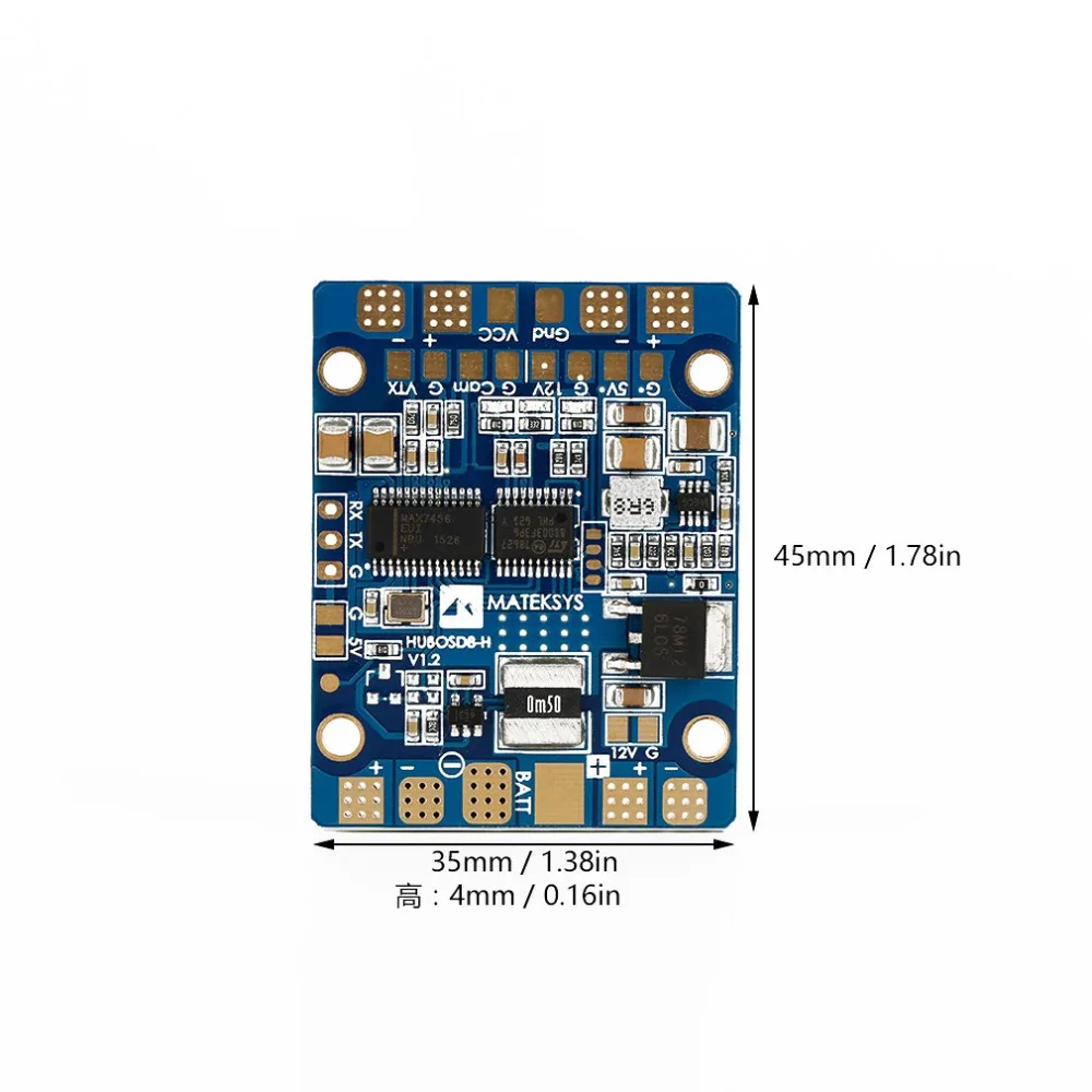 Matek HUBOSD eco H распределительный блок питания OSD PDB Датчик тока W/BEC 5V & 12V для