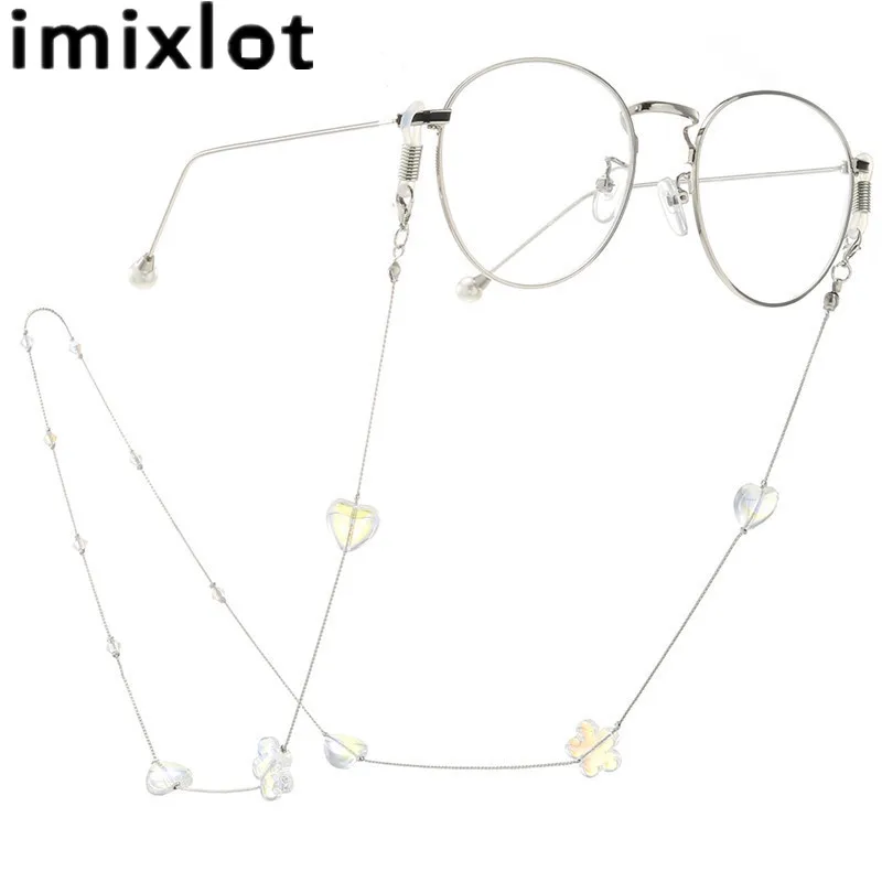 Imixlot милый кулон из сердца с цветами очки цепочкой солнцезащитные в