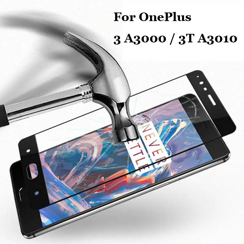 

Для OnePlus 3T A3010 полное покрытие закаленное стекло 9H 2.5D Премиум Защитная пленка для экрана для OnePlus 3 One Plus Three A3000 1 + 3