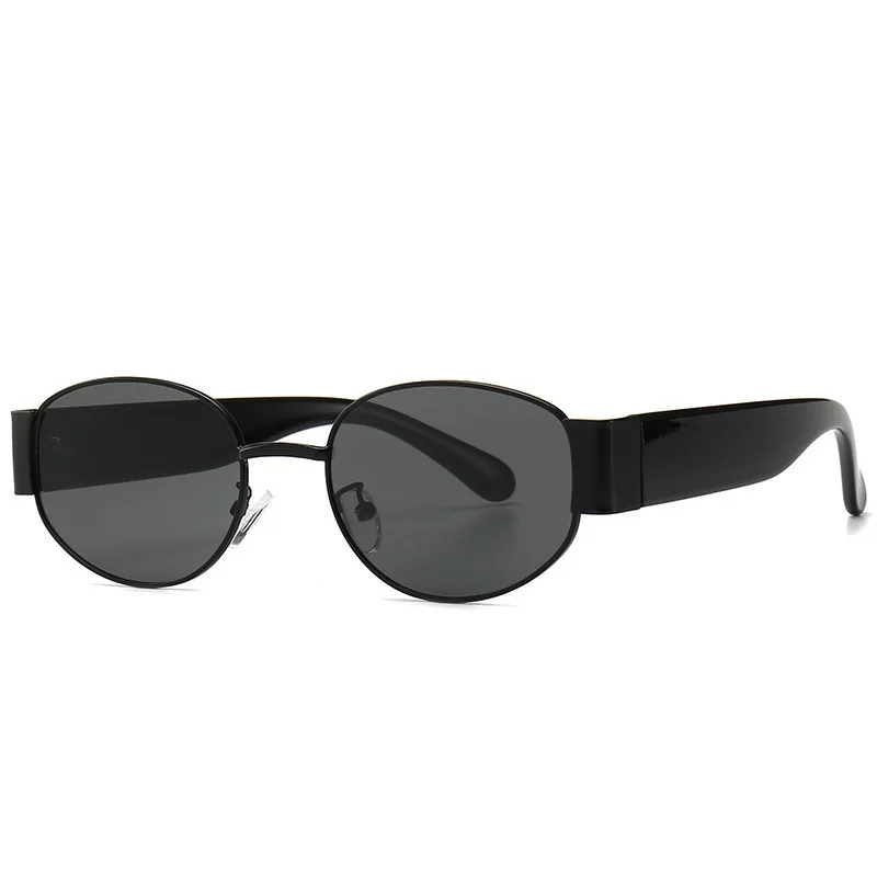 

Luxury Retro metal frame sunglasses women oval 2019 unisex men round sun glasses Vintage steampunk uv400 gold black red