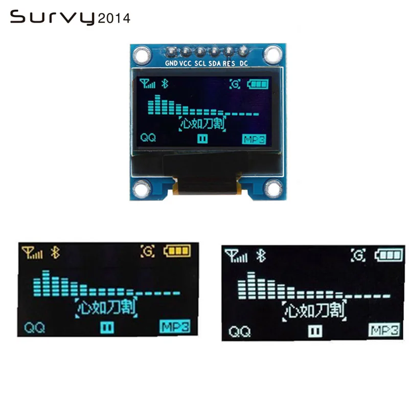 Белый синий цвет 0 96 дюймов 128X64 OLED дисплей модуль желтый для Arduino SPI