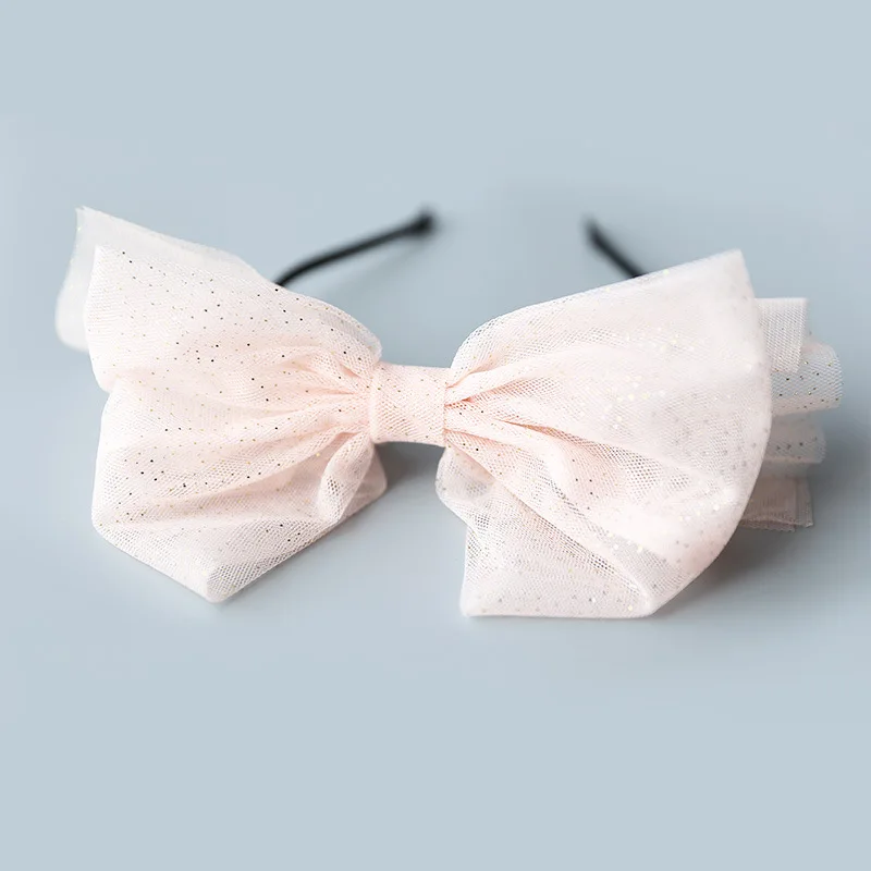 Golden Dots Lovely Big Bow Hairbands For Girls Shiny Princess High Quality Hair Accessories Chiffon Colorful Headband | Аксессуары для