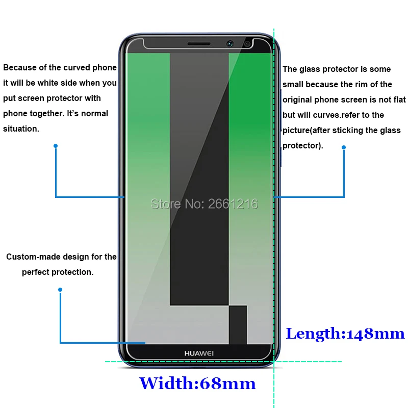 Закаленное стекло 9H 2.5D премиум класса для Huawei Mate 10 Lite Защитная пленка экрана Honor 9i