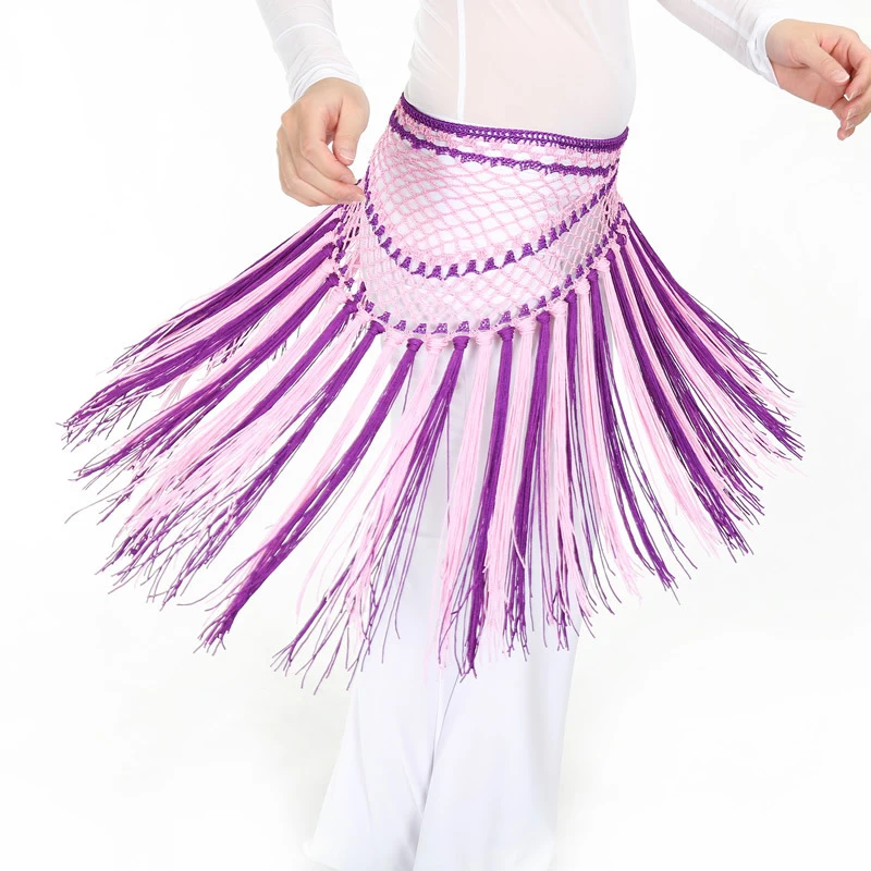 Костюмы для танца живота набедренный платок с ремнем серебристые двухцветные