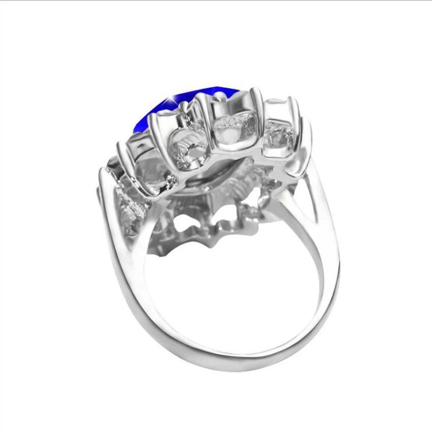 Модные кольца для женщин обручальное кольцо Tiffan Jewelry Bague Princess Kate синее