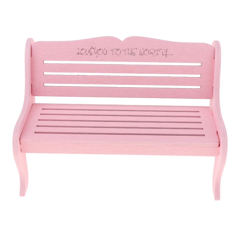 1/6 Dollhouse Fairy Garden Park Bench Furniture for Blythe BJD Pink | Игрушки и хобби