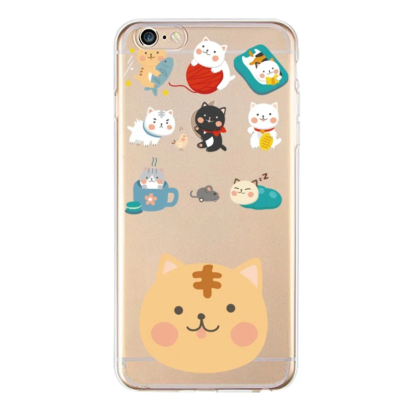 Giraffe Soft Clear TPU Phone Case For iPhone 4/4s 5 5s 6 6plus 7 8plus x Silicone Flora Bear Print CoverFree Shipping | Мобильные