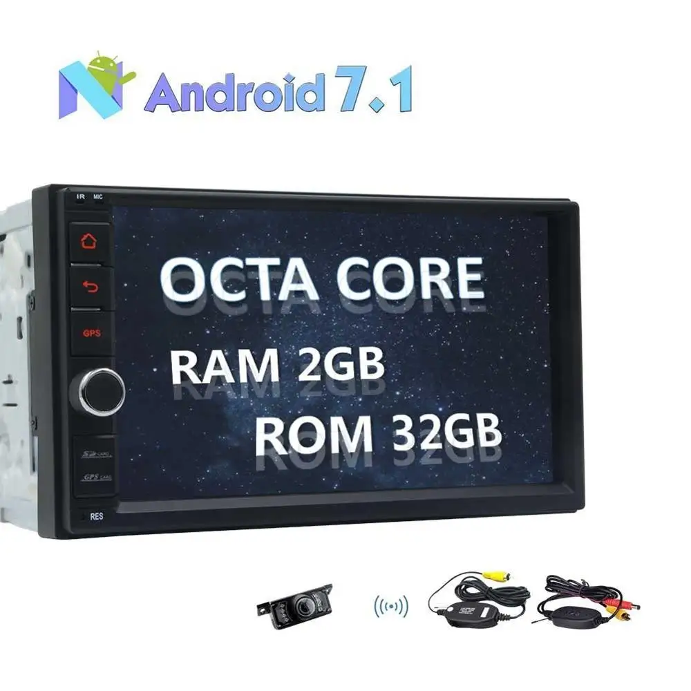 Octa core 2 DIN Android 7.1 стерео Радио GPS навигации нет dvd плеер WI FI Bluetooth OBD2 MirrorLink +