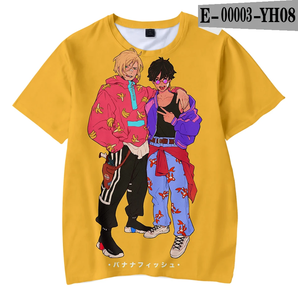 3D NEW 3D BANANA FISH fashion Tshirt Yellow Kpop Casual hot Style Boys and Girls Tshirts trend Summer Anime Soft Kids Tshirt - Цвет: 3D